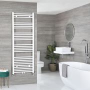 Milano Neva Dual Fuel - White Heated Towel Rail - 1600mm x 500mm