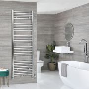 Milano Neva Dual Fuel - Chrome Heated Towel Rail - 1785mm x 600mm