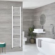Milano Ive Dual Fuel - White Straight Heated Towel Rail - 1800mm x 400mm