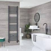 Milano Artle Dual Fuel - Anthracite Straight Heated Towel Rail - 1800mm x 500mm