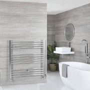 Milano Kent Dual Fuel - Chrome Straight Heated Towel Rail - 1000mm x 1000mm