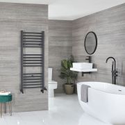 Milano Artle Dual Fuel - Anthracite Straight Heated Towel Rail - Choice of Size