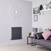 Milano Capri - Anthracite Flat Panel Horizontal Designer Radiator - 635mm x 590mm (Single Panel)