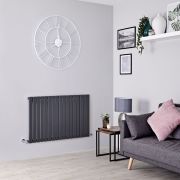 Milano Capri - Anthracite Flat Panel Horizontal Designer Radiator - 635mm x 1000mm (Single Panel)