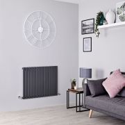 Milano Capri - Anthracite Flat Panel Horizontal Designer Radiator - 635mm x 826mm (Single Panel)