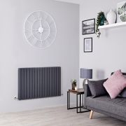 Milano Capri - Anthracite Flat Panel Horizontal Designer Radiator - 635mm x 1000mm (Double Panel)