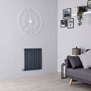 Milano x ECOSO Aruba - Electric Anthracite Horizontal Designer Radiator - 635mm x 590mm (Single Panel) - with Wi-FI Thermostatic Heating Element