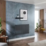 Milano x ECOSO Aruba Electric - Anthracite Horizontal Designer Radiator - 635mm x 1000mm (Single Panel) - with Wi-Fi Thermostatic Heating Element