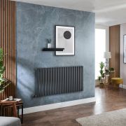 Milano x ECOSO Aruba Electric - Anthracite Horizontal Designer Radiator - 635mm x 1180mm (Single Panel) - with Wi-Fi Thermostatic Heating Element