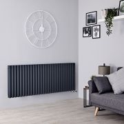Milano Aruba Flow - Anthracite Horizontal Side Connection Designer Radiator - 635mm x 1652mm (Double Panel)