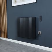 Milano Notus V - Black Aluminium Horizontal Electric Plug-In Designer Radiator - Choice of Size