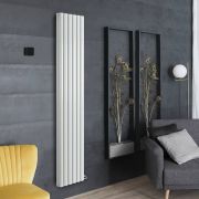 ECOSO Aruba Ardus - White Dry Heat 1700W Vertical Electric Designer Radiator - 1784mm x 354mm (Double Panel) - Choice of Wi-Fi Thermostat