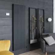 ECOSO Aruba Ardus - Anthracite Dry Heat 1500W Vertical Electric Designer Radiator - 1784mm x 590mm - Choice of Wi-Fi Thermostat