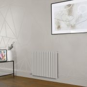 Milano Aruba Electric - Pearl White Horizontal Designer Radiator - 635mm Tall - Choice of Size, Thermostat and Cable Cover