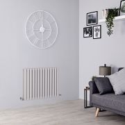 Milano Aruba - Light Grey Horizontal Designer Radiator - 635mm x 826mm (Double Panel)