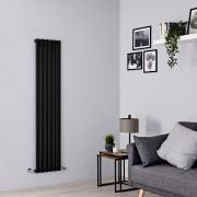 Milano Aruba - Black Vertical Designer Radiator - 1600mm x 354mm (Single Panel)