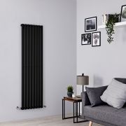 Milano Aruba - Black Vertical Designer Radiator - 1600mm x 472mm (Single Panel)