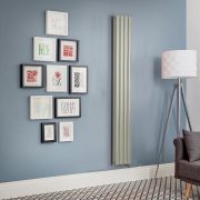 Milano x ECOSO Aruba - Electric Sage Leaf Green Vertical Designer Radiator - Choice of Size and Wi-Fi Thermostat