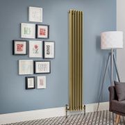 Milano Windsor - Natural Brass 1800mm Vertical Traditional Triple Column Radiator - Choice of Size