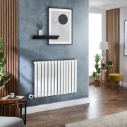 Milano x ECOSO Aruba Electric - White Horizontal Designer Radiator - 635mm x 826mm (Single Panel) - with Wi-Fi Thermostatic Heating Element