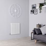Milano x ECOSO Aruba - Electric White Horizontal Designer Radiator - 635mm x 590mm (Single Panel) - with Wi-FI Thermostatic Heating Element