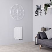 Milano Aruba Flow - White Horizontal Side Connection Designer Radiator - 635mm x 413mm (Double Panel)