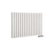 Milano Aruba Flow - White Horizontal Side Connection Designer Radiator - 635mm x 1000mm (Double Panel)