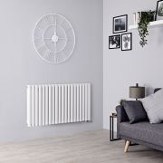 Milano Aruba Flow - White Horizontal Side Connection Designer Radiator - 635mm x 1180mm (Double Panel)