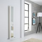 Milano Icon - White Vertical Designer Radiator with Mirror - Choice of Size