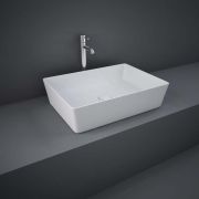 RAK Feeling - Matt White Modern Rectangular Countertop Basin - 500mm x 360mm (No Tap-Holes)