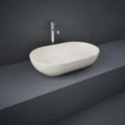 RAK Feeling - Matt Greige Modern Oval Countertop Basin - 550mm x 350mm (No Tap-Holes)
