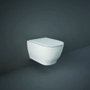 RAK Moon - Gloss White Modern Rimless Wall Hung Toilet with Soft Close Seat