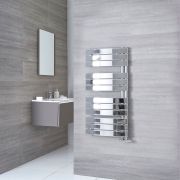 Milano Azore - Chrome Designer Heated Towel Rail - 1080mm x 550mm