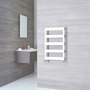 Milano Passo - Aluminium White Heated Towel Rail - 790mm x 500mm