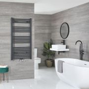 Milano Neva - Anthracite Central Connection Heated Towel Rail - Choice of Size