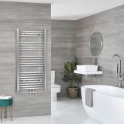 Milano Neva - Chrome Central Connection Heated Towel Rail - Choice of Size