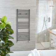 Milano Ive - Metallic Pewter Heated Towel Rail Choice of size