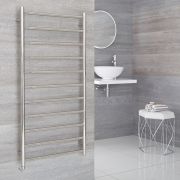 Milano Esk Electric - Chrome Stainless Steel Flat Heated Towel Rail - 1200mm x 600mm