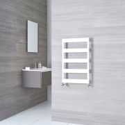 Milano Passo - Aluminium White Heated Towel Rail - Choice of Size
