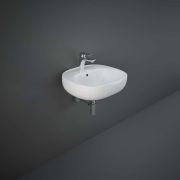 RAK Illusion - Gloss White Modern Wall Hung Basin - 510mm x 440mm (1 Tap-Hole)