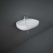RAK Illusion - Gloss White Modern Wall Hung Basin - 660mm x 440mm (1 Tap-Hole)