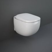 RAK Illusion - Gloss White Modern Rimless Wall Hung Toilet with Soft Close Seat