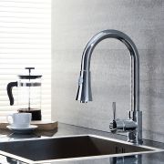 Milano Mirage - Modern Pull Out Spray Kitchen Mixer Tap - Chrome