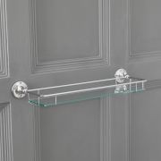 Milano Elizabeth - Traditional Glass Bathroom Shelf with Chrome Frame
