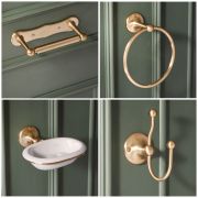 Milano Elizabeth - Traditional 4 Piece Brushed Brass Bathroom Accessory Pack