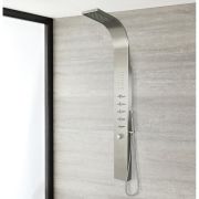 Milano Niagara - Modern Exposed Thermostatic Shower Tower Panel with Waterfall Shower Head, Hand Shower and Body Jets - Chrome