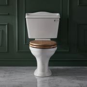 Milano Towneley - White Traditional Close Coupled Toilet with Cistern and Wooden Seat