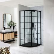 Milano Barq - Black 900mm Quadrant Shower Enclosure with Slate Tray - Choice of Tray Finish