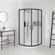 Milano Nero - Black Quadrant Shower Enclosure with Tray - Choice of Sizes