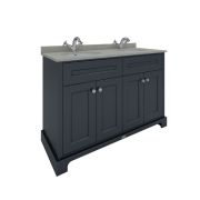 RAK Washington - 1200mm Traditional Vanity Unit with Double Basin and Grey Countertop - Choice of Finish and Tap-Holes